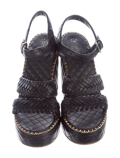 chanel wedges shoes|Chanel quilted wedges.